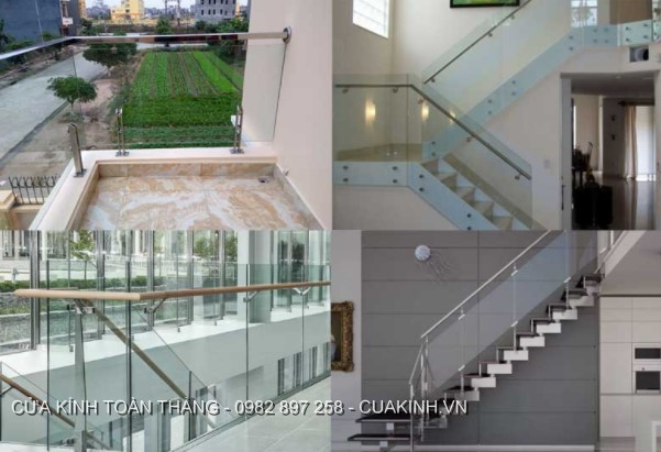 Lan can kính cường lực ứng dụng nhiều trong kiến trúc hiện đại